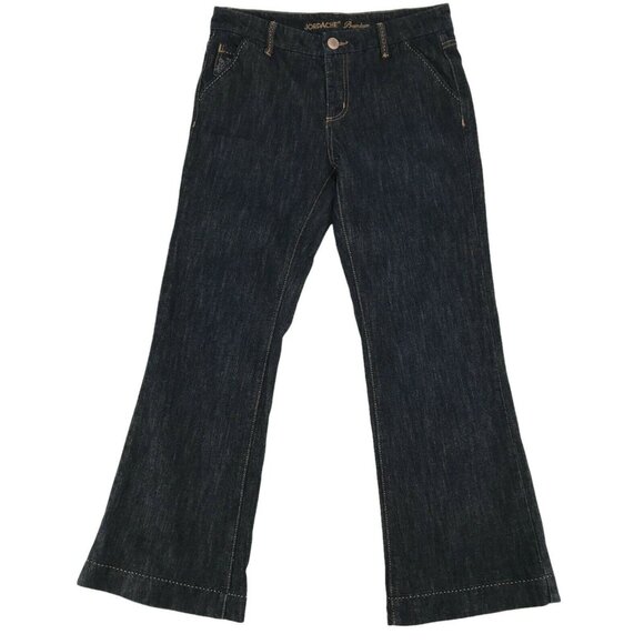 Jordache Premium Womens Blue Flat Front Flap Pocket Flare Denim Jeans Size 8R - Picture 2 of 8